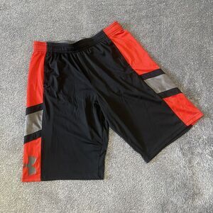 Under Armour Boys Athletic Basketball Shorts Size X-Large YXL Red, Black, Gray